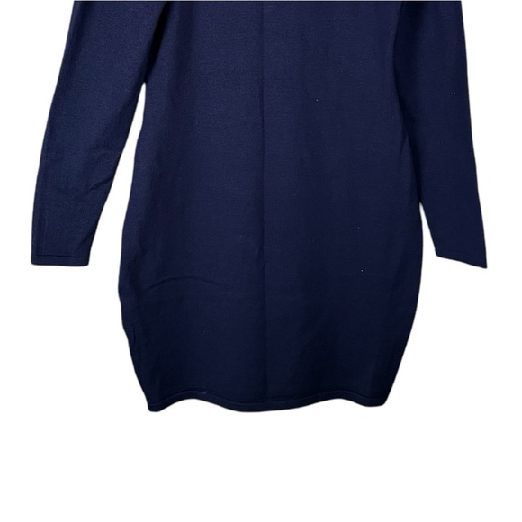 Navy Blue Long Sleeve Bodycon Sweater Dress XL NWT | Stretch Knit Mock Neck - Picture 8 of 14